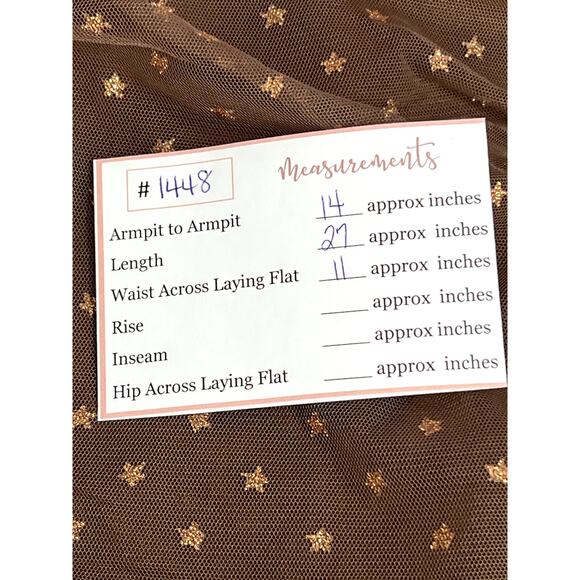 Le Lis Collection Brown w/ Gold Glitter Stars Tulle One Piece Body Suit Size M - Picture 9 of 9